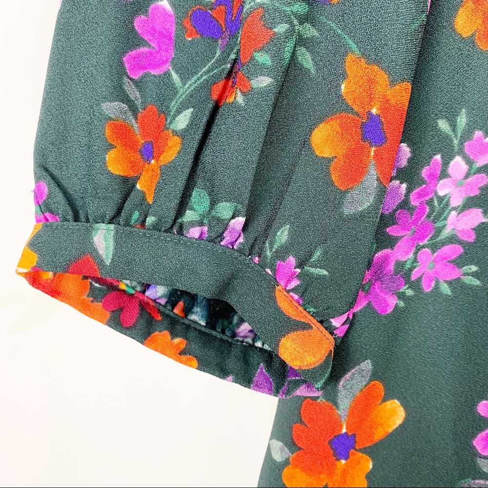 NEW Calvin Klein Floral Print Faux Wrap Dress - Picture 5 of 15